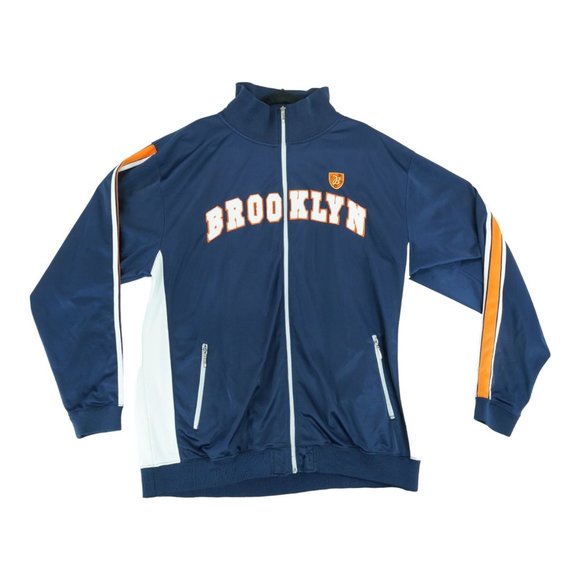 BROOKLYN XPRESS‎ JACKET  Adult XXXL NAVY COLOR/STRIPED ARMS - Picture 1 of 2